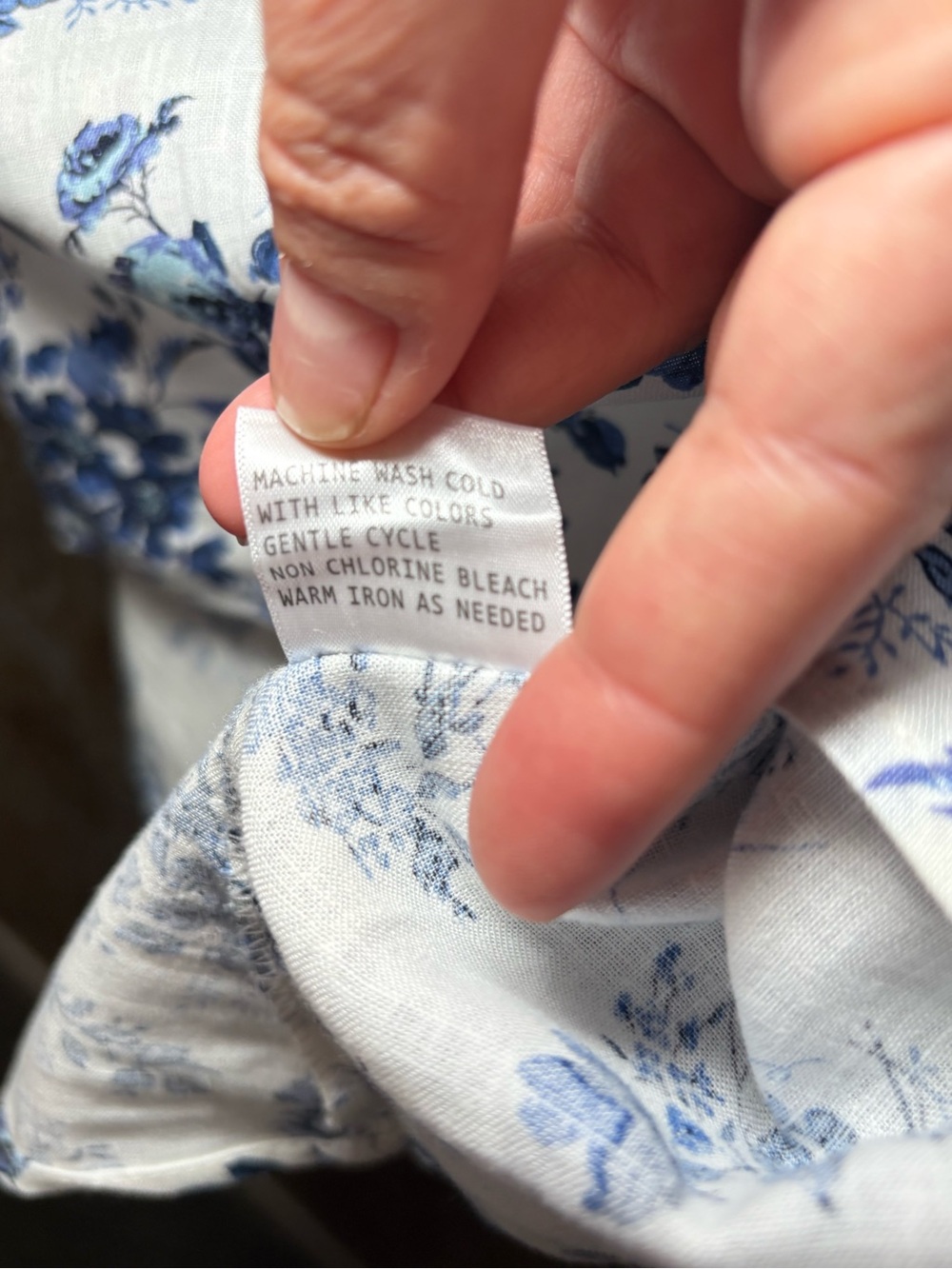 Cupcake & Cashmere Blue Floral Blouse | Coastal Chic Feminine Top | Cottagecore - Picture 5 of 10